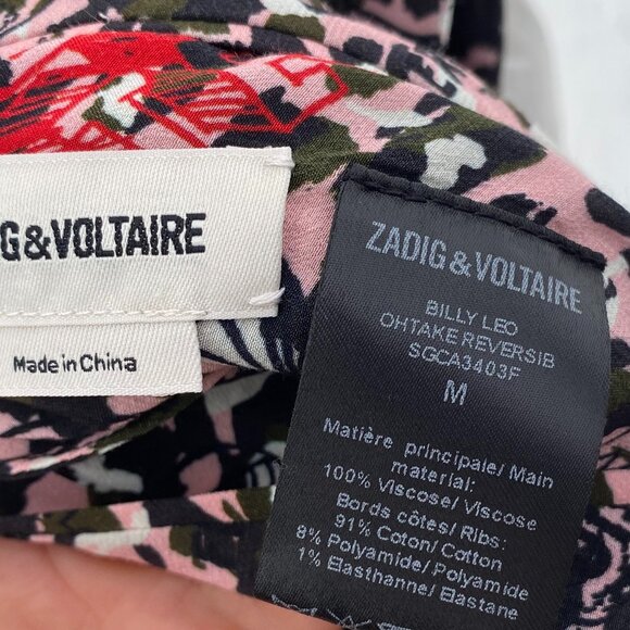 Zadig & Voltaire | Billy Leo Ohtake Reversible Jacket Medium Black White Pink - Picture 10 of 15